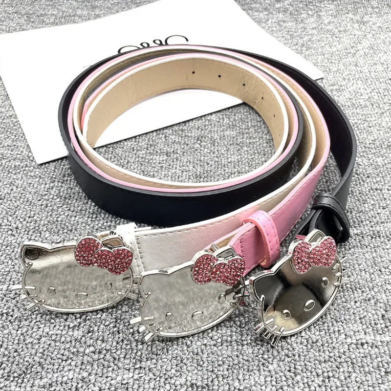 Sanrios Hello Kitty Gürtelzubehör mit Diamantgürtel Spice Anime Y2k Gürtel Frau Punk Spice Persönlichkeit Vintage Geburtstagsgeschenke