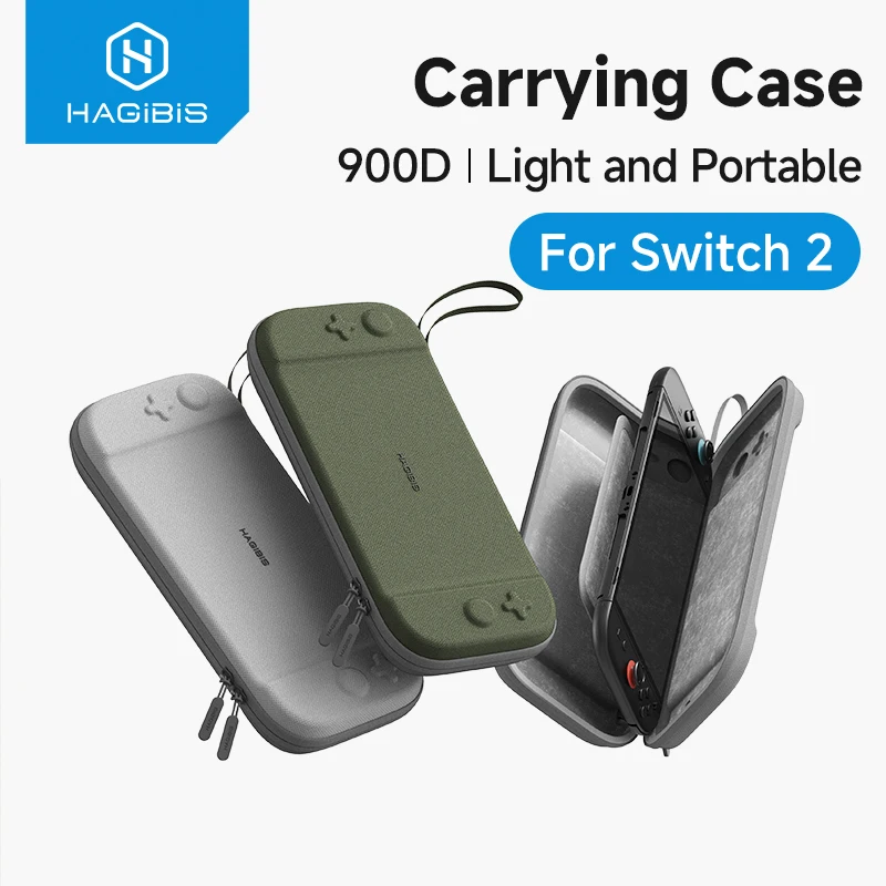 Hagibis Tragbare Tragetasche für Switch 2, Reisetasche, Hartschale, NS-Zubehör, Schutzhülle mit 10 Spielekassetten Image