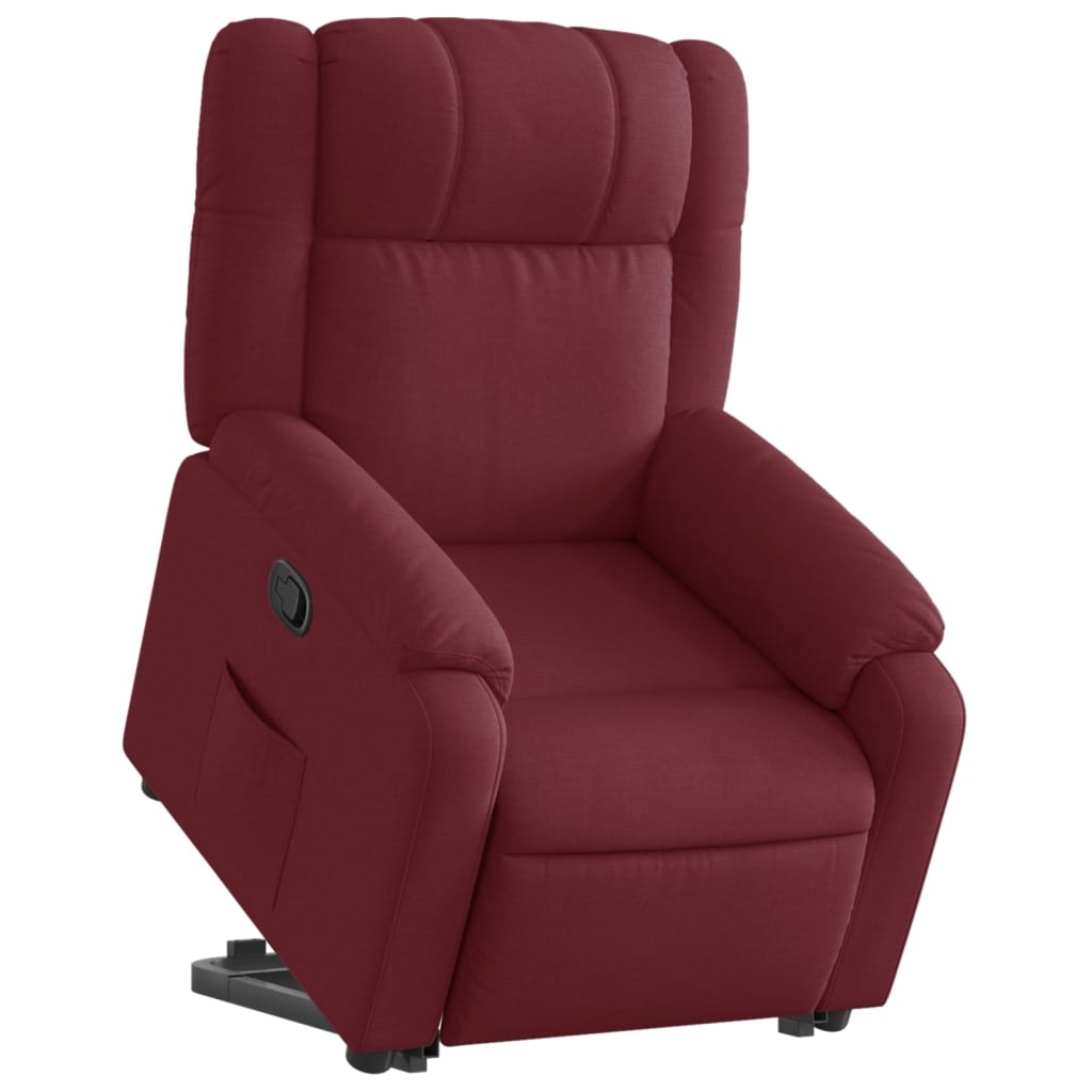 vidaXL Relaxsessel mit Aufstehhilfe Weinrot Stoff Image