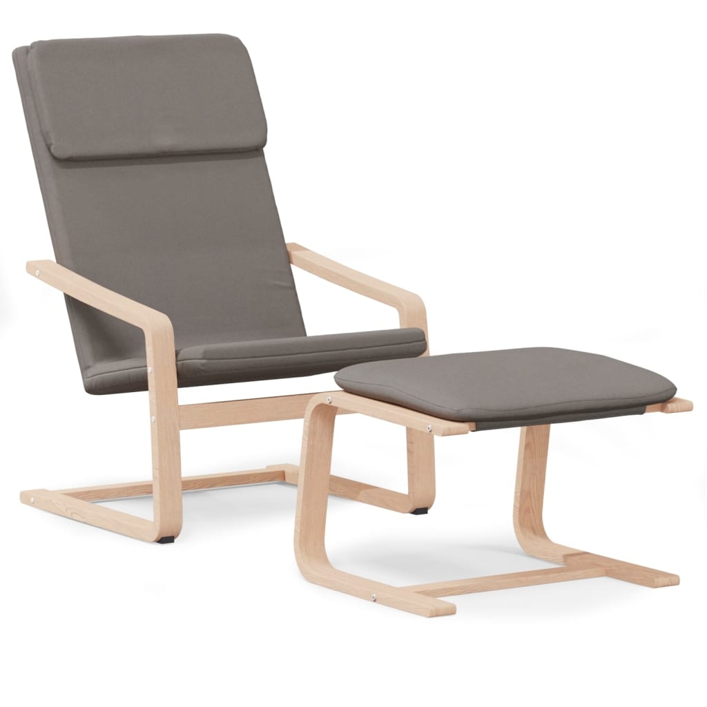 vidaXL Relaxsessel mit Hocker Taupe Stoff Image