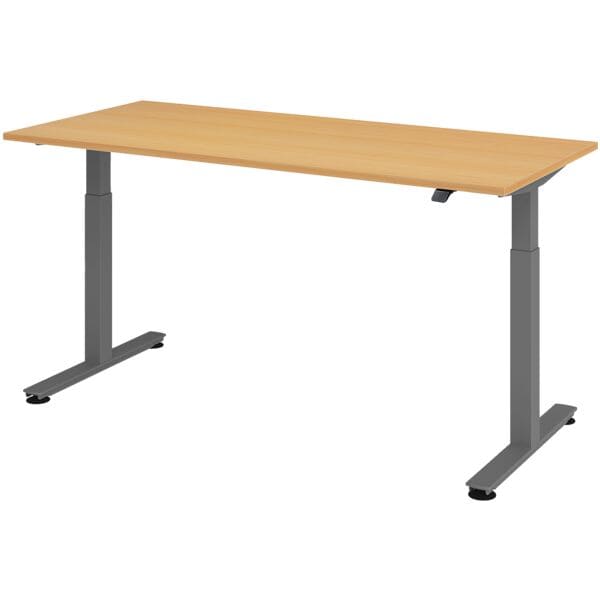 HAMMERBACHER Schreibtisch höhenverstellbar (elektrisch) »Alicante« 180 cm Gestell graphitfarb Buche/ Graphit, 180x120x80 cm