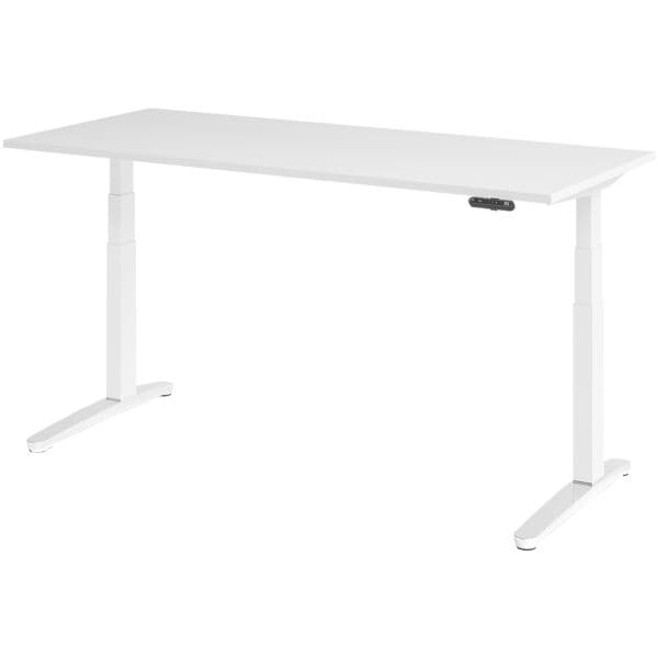HAMMERBACHER Schreibtisch höhenverstellbar (elektrisch) »Alicante« 180 cm Gestell weiß Kufe p Weiß/Weiß, 180x129x80 cm