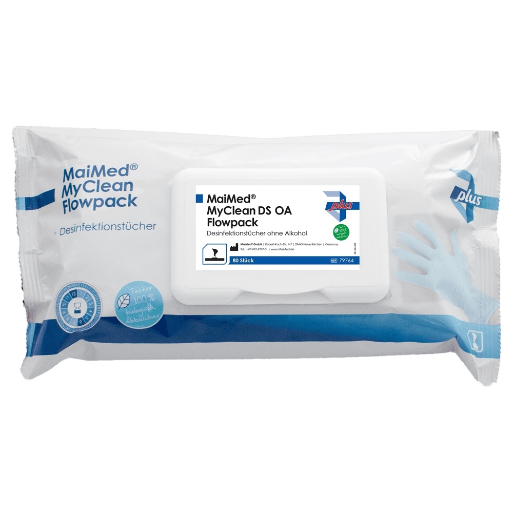 MaiMed MyClean Wipes DS OA Flowpack - 10 x 80 Desinfektionstücher - 20 x 20 cm Image