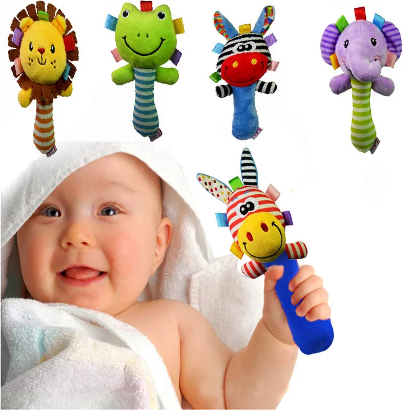 Cartoon Tier Baby Plüsch Rassel Baby Spielzeug 0-12 Monate Infant Kleinkind Hand Glocke Spielzeug Neugeborenen Frühen Pädagogisches Mobile spielzeug Geschenke
