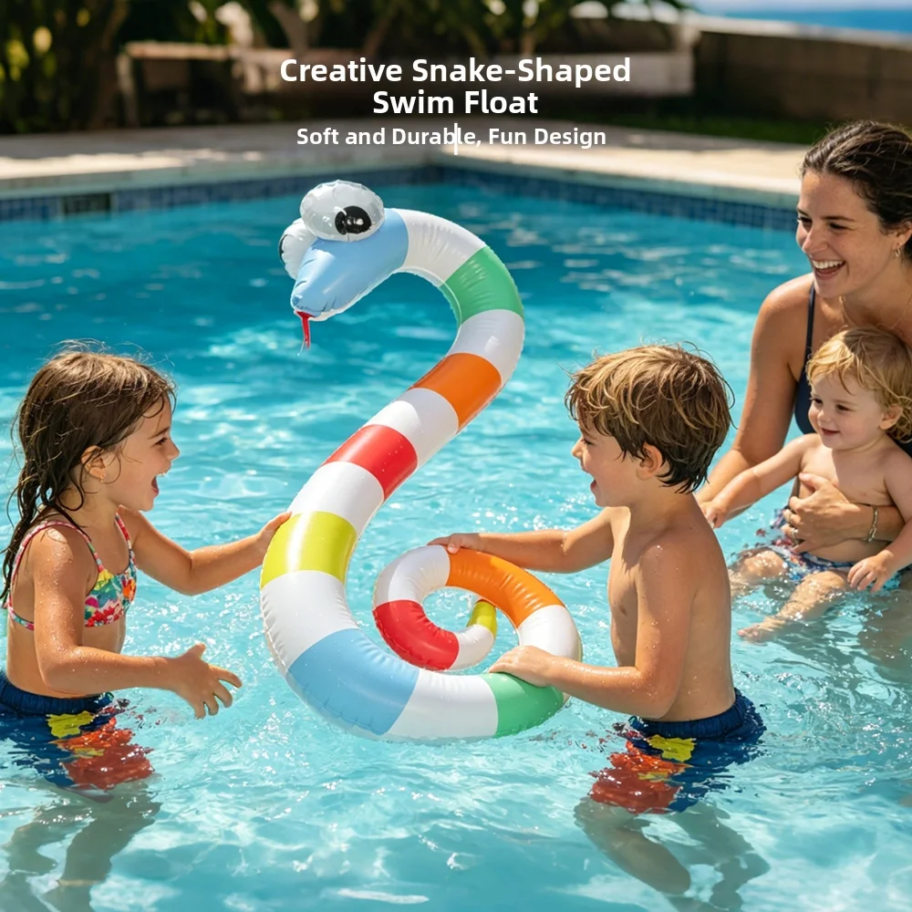 Aufblasbare Schlangen-Poolnudel aus PVC, schwimmender Wellenstab für Erwachsene und Kinder, Schwimmtraining, Wasserspielzeug für Strand und Pool Image