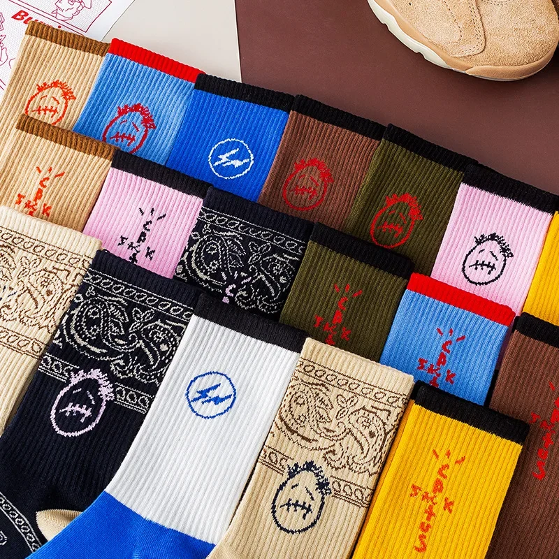 Neue Socken für Männer Grimace Gestreifte Männer Kompression Socken Baumwolle Crew Socken Für Casual Buchstaben Harajuku Skateboard Socke Image