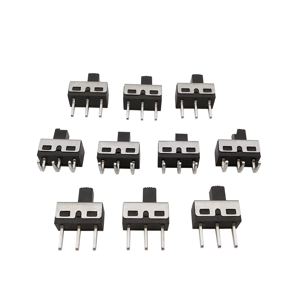 5/10pcs ss12d10/ss12d06 gerade/rechtwinklig 3-poliger Kippschalter 1 p2t Griff hoch 5mm Abstand Schiebe kippschalter Image