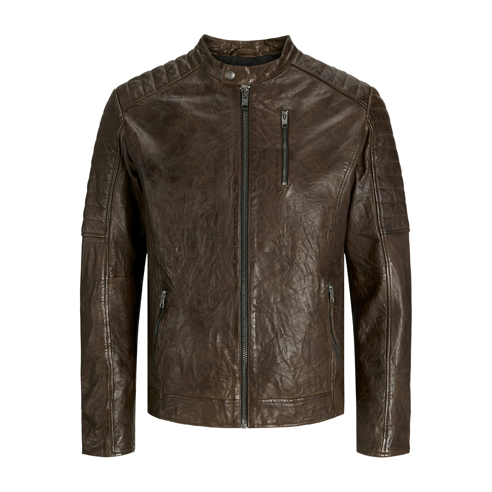 Jack & Jones Richard Leather Jacket Braun
