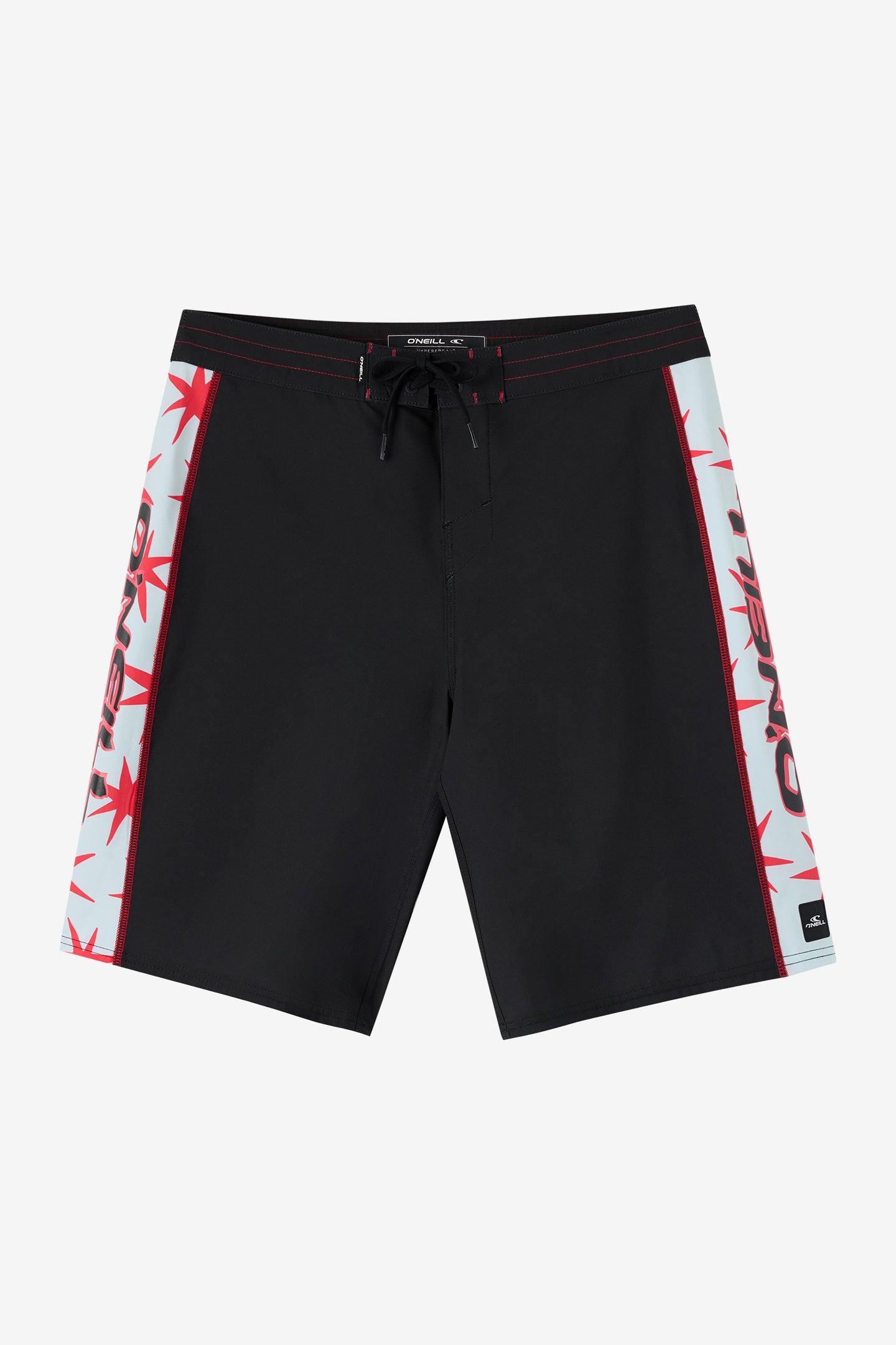 O'Neill Men's Hyperfreak Revert Side Panel 21"" Board Shorts in Black, Size 36, Elastane/Polyester