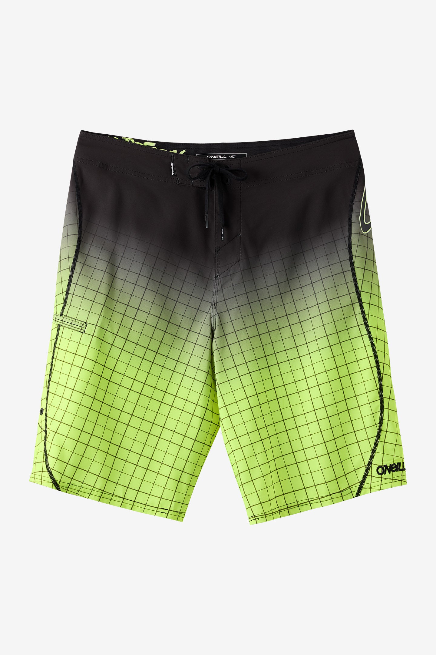 O'Neill Men's Hyperfreak S-Seam Re-Issue 21"" Board Shorts in Safety Yellow, Size 33, Elastane/Polyester