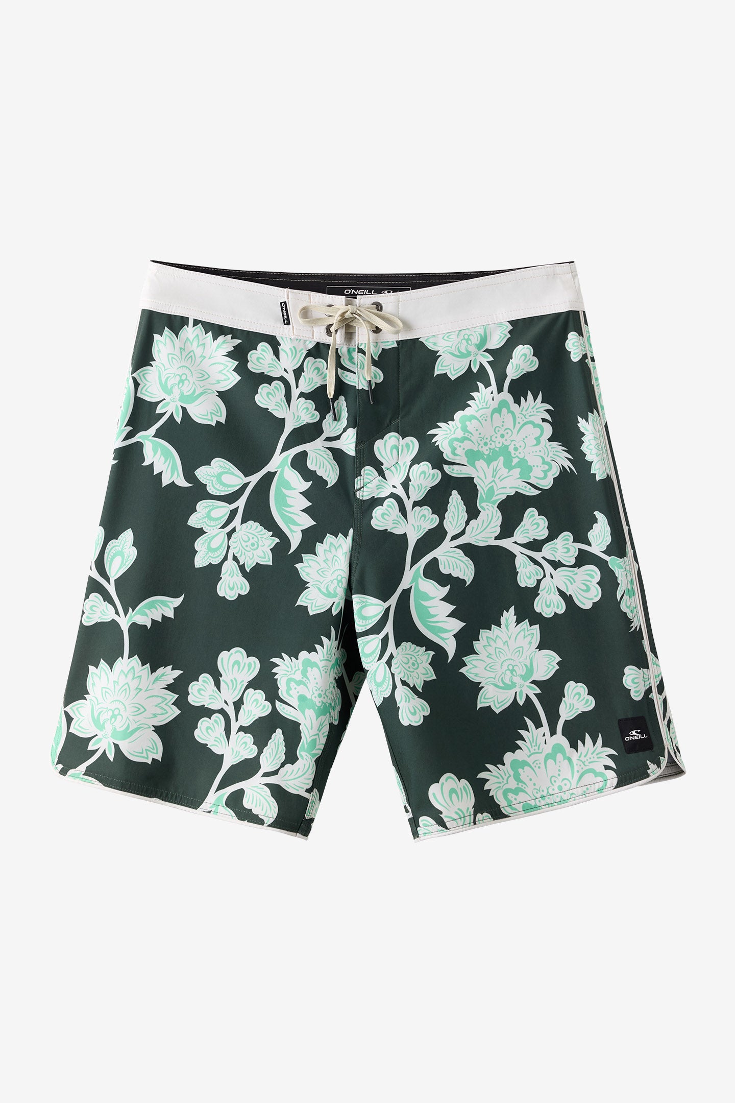 O'Neill Men's Hyperfreak Mysto Scallop 19"" Board Shorts in Hunter Green, Size 30, Elastane/Polyester