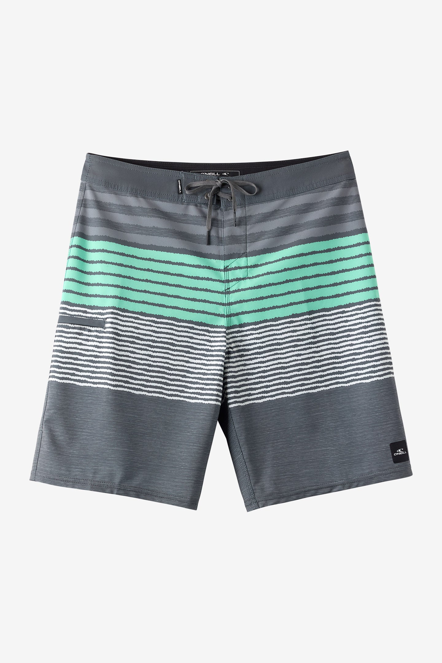 O'Neill Men's Hyperfreak Heat Stripe 20"" Board Shorts in Dark Shadow, Size 40, Elastane/Polyester