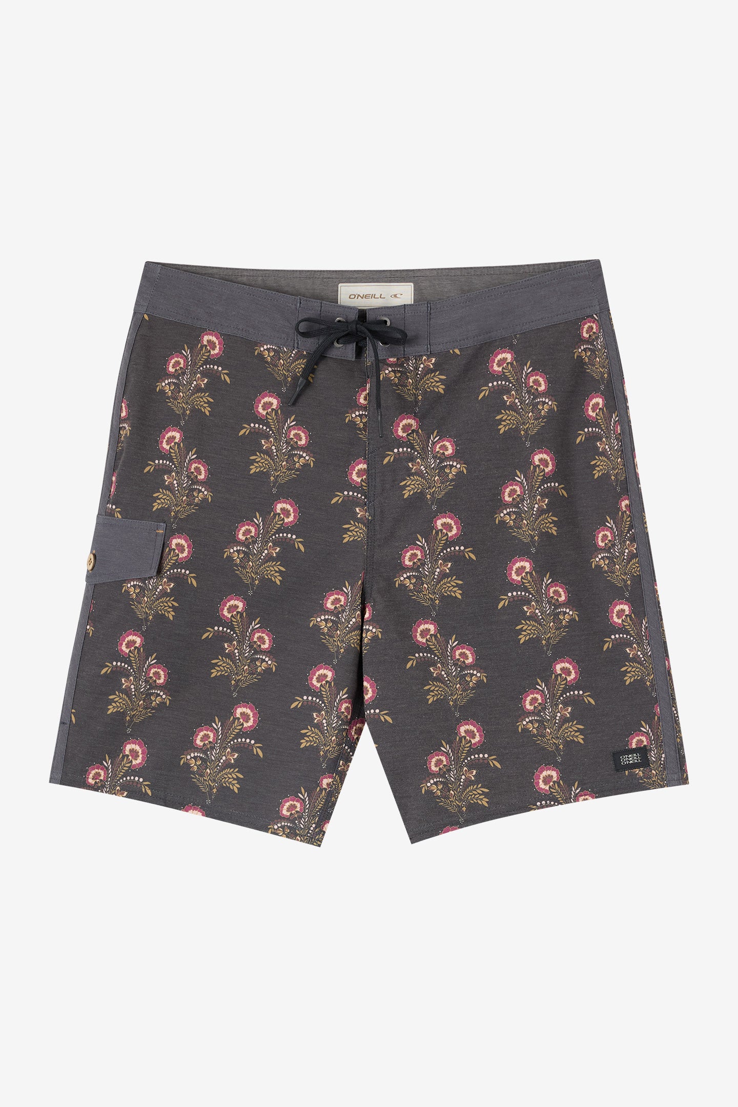 O'Neill Men's Lineup 18"" Board Shorts in Black 2, Size 40, Elastane/Polyester