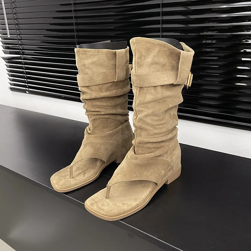 Heißer Verkauf 2025, neue Mode-Stil, offene Clip-Zehe, Stiefeletten, Sandalen, Damen, kurze Stiefeletten, Designer-Keile, High Heels, Damenschuhe