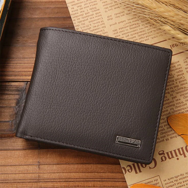 Luxuriöse Herren-Geldbörse aus Leder, Schlanke Brieftasche aus Echtem Leder, Kurze Kreditkartenetuis, Münzbörsen, Geschäftsbörse Image