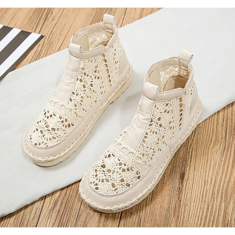 Neue frauen Atmungsaktive Mesh Stiefel Sommer Schuhe Spitze Gehen Flach Neue Feste, Nicht Slip Casual Schuhe 35-40 vulkanisieren Schuhe