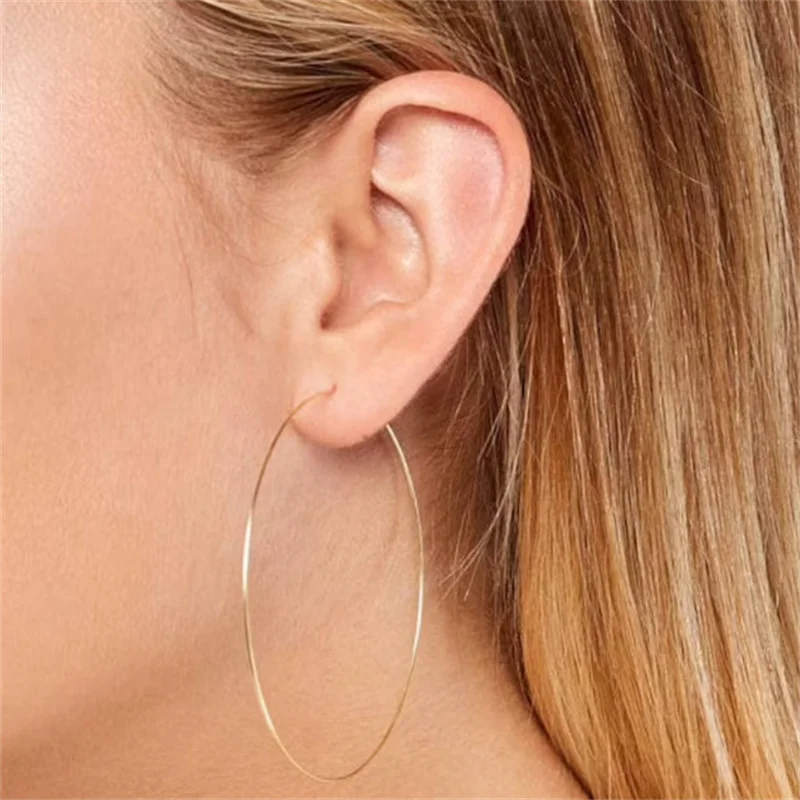8 Größen dünne Creolen handgefertigter Schmuck 925er Silber/Gold gefüllt Brincos Vintage Gold Pendientes Ohrringe Ohrringe für Frauen