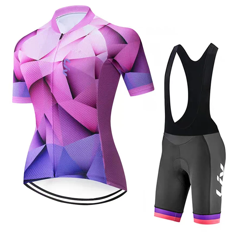 LIV – ensemble de vêtements de sport pour cyclisme pour femmes, haut court pour cyclisme sur route, short de cyclisme sur route, maillot de cyclisme à séchage rapide, bretelles de cyclisme, été