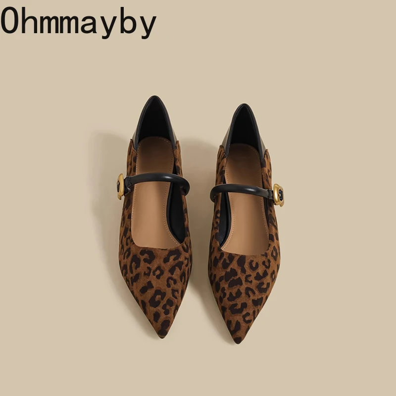 Street Style Leopard Frauen Mary Jane Schuhe Damen Prägnante Spitz Kleid Pumpen 2026 Neue Frühling Herbst frauen Pendeln schuhe Image