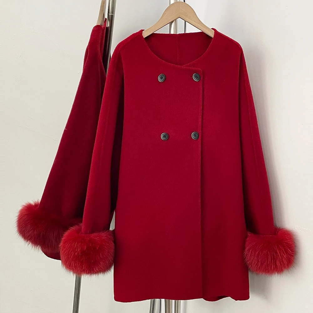 Veste OFTBUY avec fourrure, manteau en laine, vêtements pour femmes, Traf 2026, vêtements pour femmes, chaud, nouveau, original, décontracté, veste demi-saison pour femmes