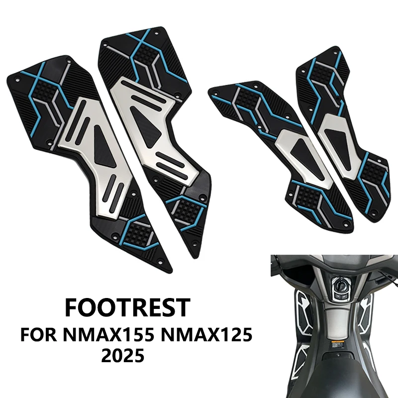 2025 FÜR Yamaha NMAX 155 V3 TURBO NMAX 125 Fußstütze Fuß Pads Pedal Platte Pedale Rest Pads Kissen Bord Pedale Motorrad