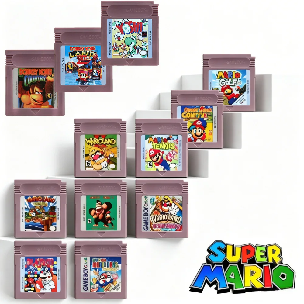 New GBC 16 Bit Game Cartridge 6 Golden Coins Donkey Kong 5 Retro Video Game Cartridge For Game Boy Console