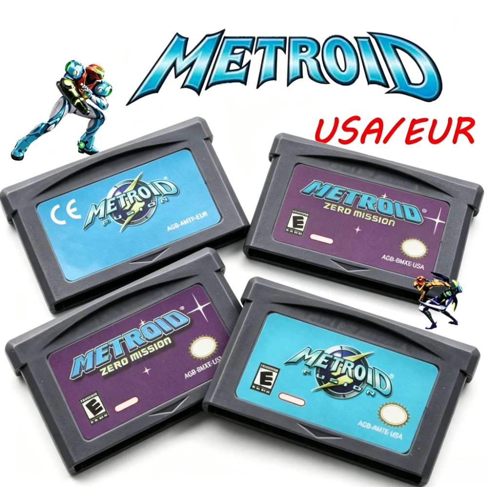 For GBA NDS Metroid Series GBA Game 32-bit Video Game Cartridge Console Card Fusion Zero Mission USA/EUR Classic Game Collection