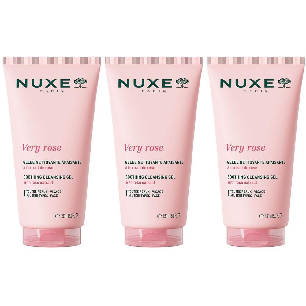 Nuxe Very Rose Gel Detergente Viso 3x150 ml