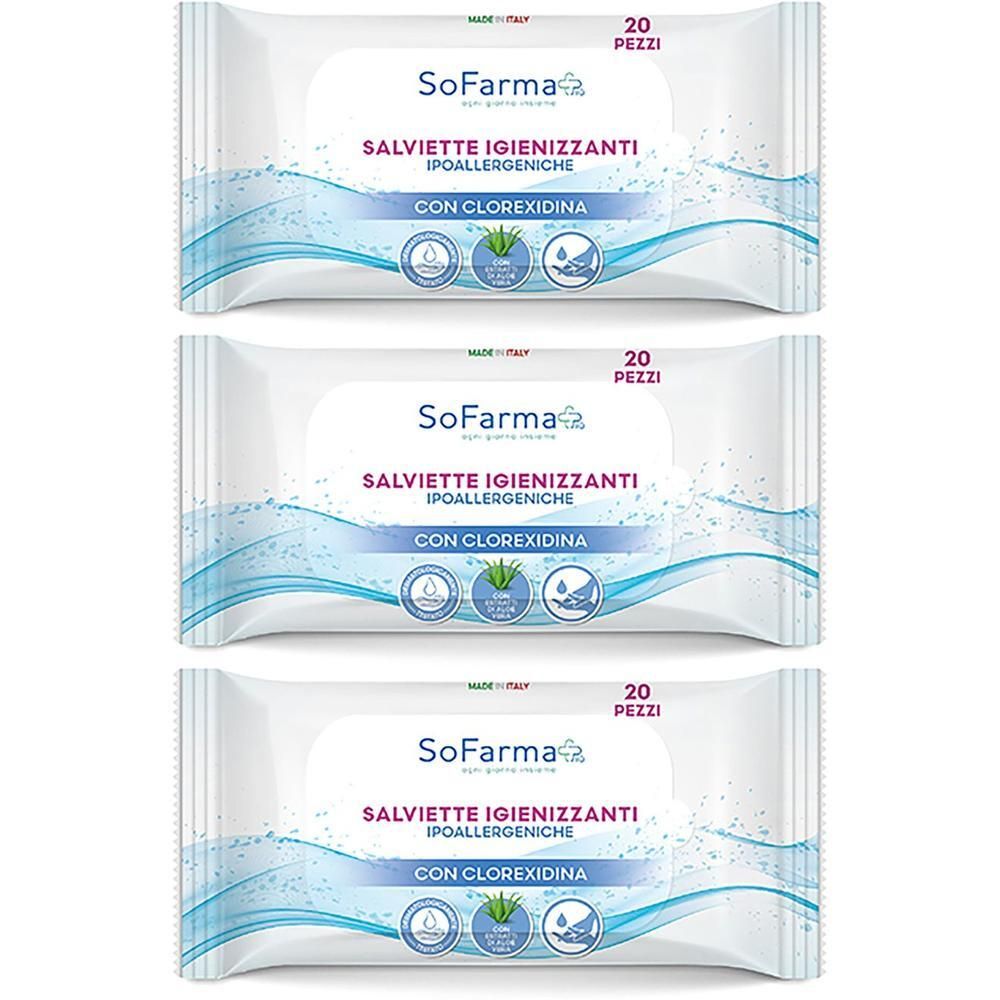 Sofarmapiu' Salviettine Pocket Clorexidina 3x20 St