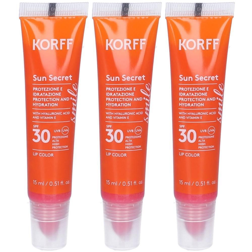 KORFF Sun Secret Smile Lip Color SPF30 Tonalità 02 Raspberry Pink 3x15