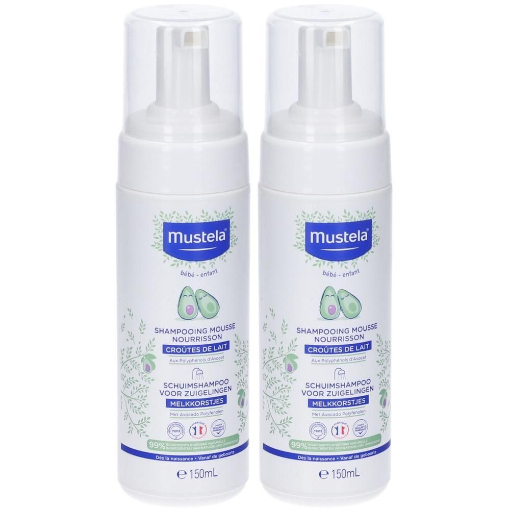 Mustela® Shampoo Mousse Detergente Crosta Lattea 2x150 ml