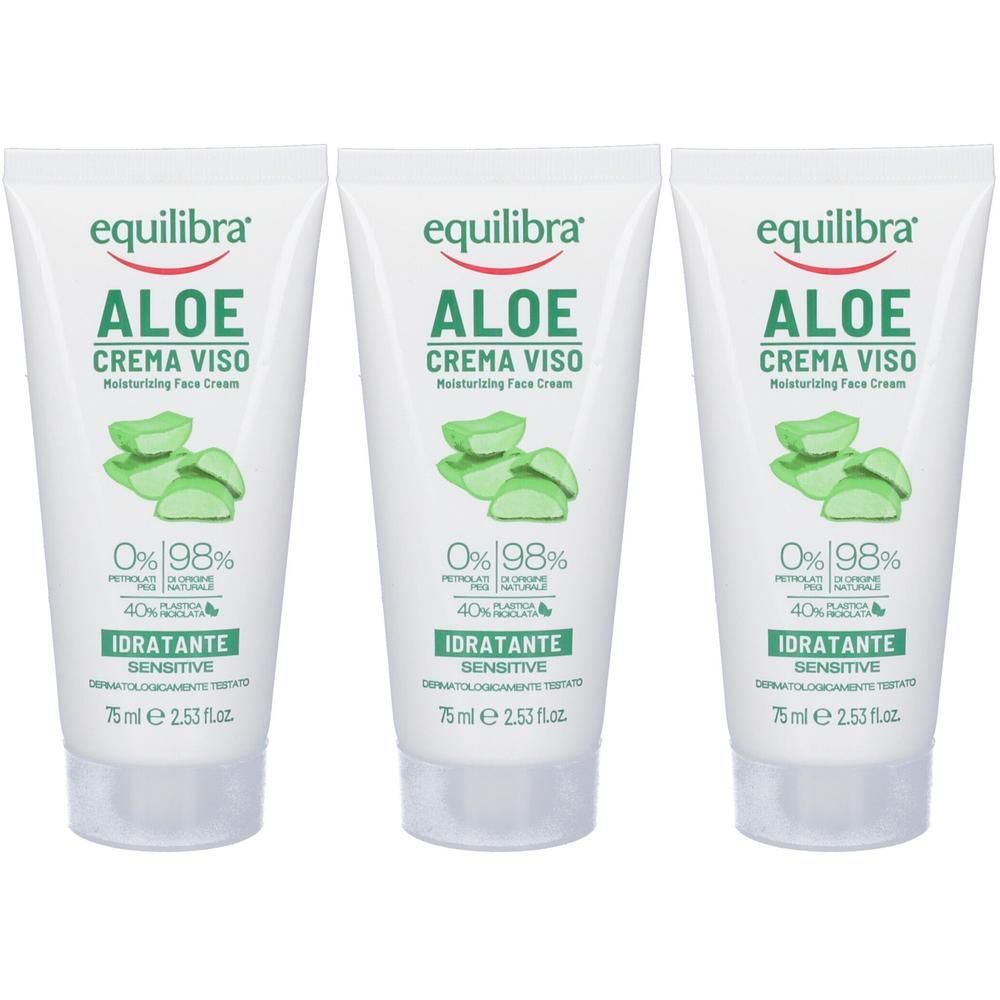 Equilibra® Aloe Crema Viso Idratante 3x75 ml