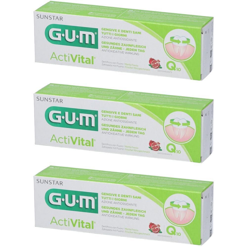 GUM® ActiVital® Dentifricio 3x75 ml Gel dentale