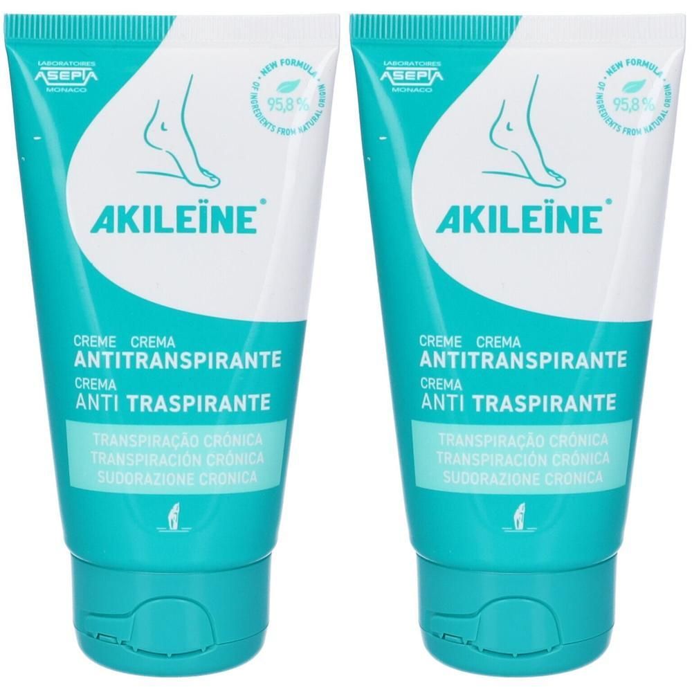 Akileine Crema Antitraspirante Piedi 2x75 ml