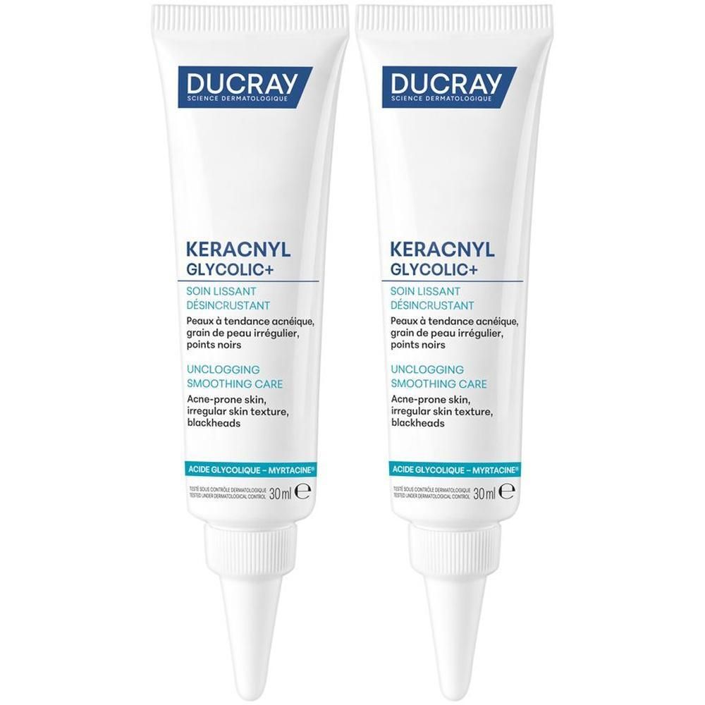 Ducray Keracnyl Glycolic+ trattamento purificante levigante 30 ml 2x30