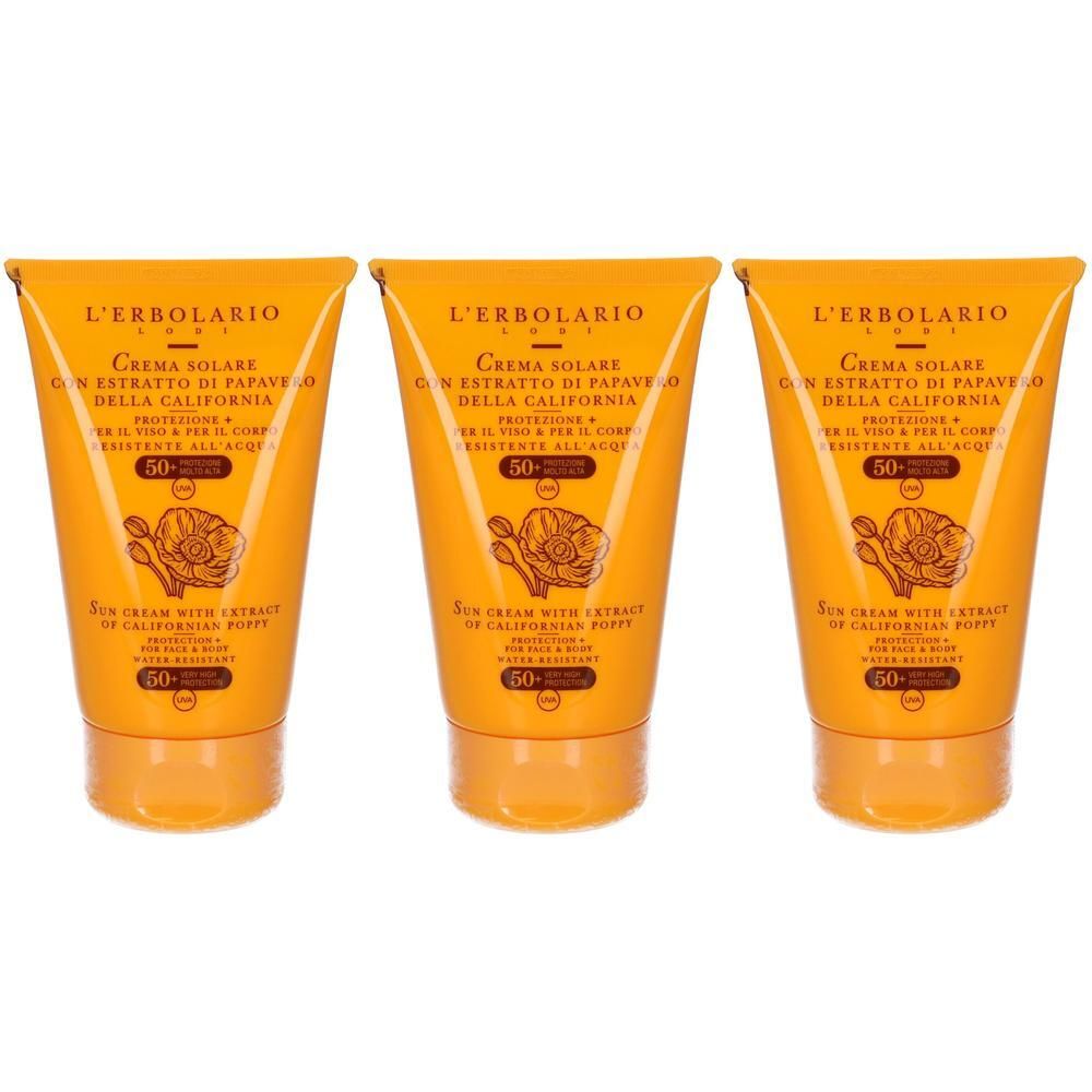 L`Erbolario Crema Solare Viso e Corpo SPF 50+ 3x125 ml