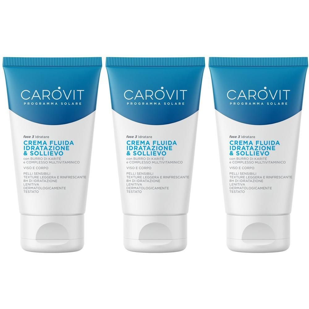 CAROVIT Programma Solare Crema Fluida Idratazione e Sollievo 3x150 ml