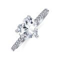 Romantic Classic 2.5CT .925 Sterling Silver Cubic Zirconia Clear Heart Shape Solitaire AAA CZ Engagement Ring For Women Promise Ring 1MM Band