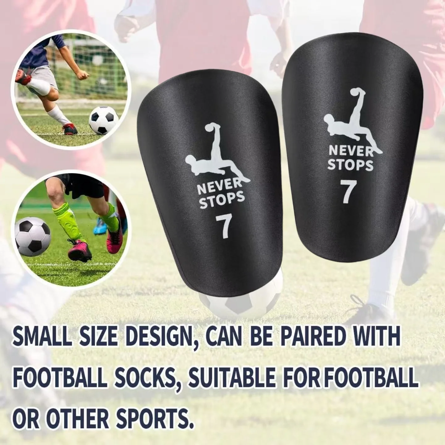 1 Paar Leichte Hochwertige Mini-Fußball-Schienbeinschoner | Dicke, strapazierfähige Sport-Knieschoner für Männer und Frauen | Geeignet für Fußball Image