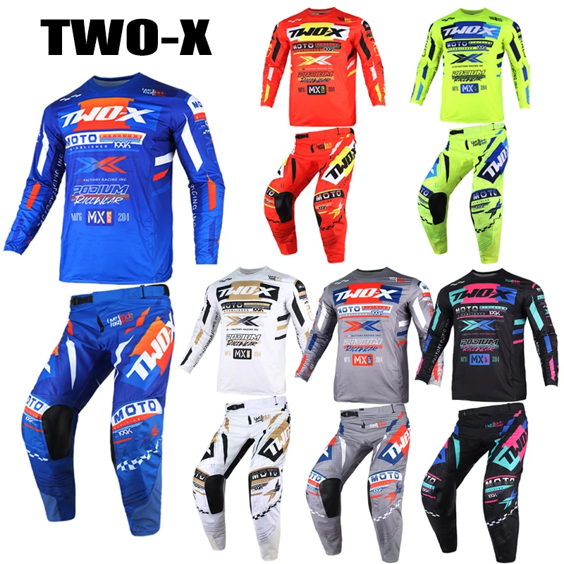 Ensemble de maillot et pantalon de moto de course MX Two-X Podium Gladiator 6 couleurs, équipement de moto tout-terrain ATV, équipement de moto de cross