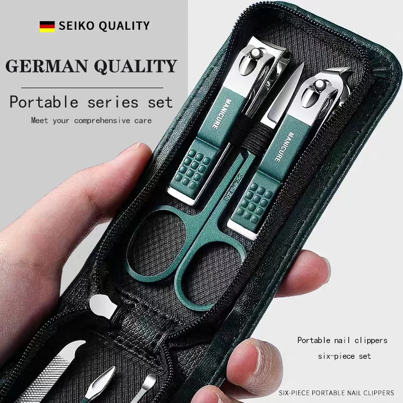 Nagelscheren-Set für den Haushalt, hochwertige Nagelknipser für Männer und Frauen, Maniküre-Schönheitswerkzeuge, 6-teilig, tragbar, für den Haushalt Image