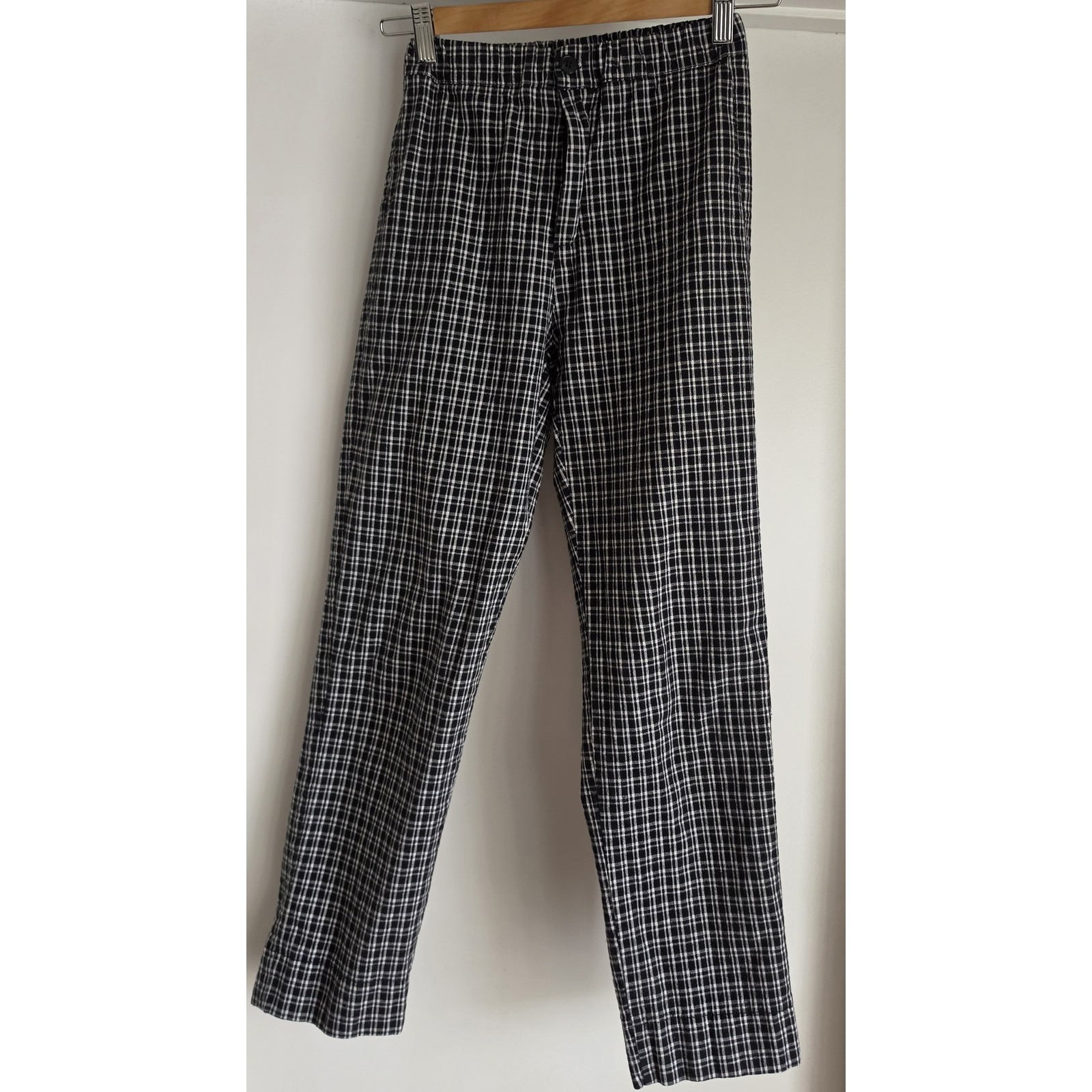 Brandy Melville Pants & Jumpsuits | Brandy Melville Plaid Pants Black White Cotton Trousers Slacks Retro | Color: Black | Size: M