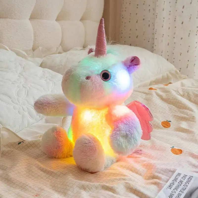 Das neueste leuchtende Einhorn-Pferd Kawaii Plüschtier-Figur Cartoon-Anime niedlicher Begleiter schlafende Kinder-Geschenkpuppe Image