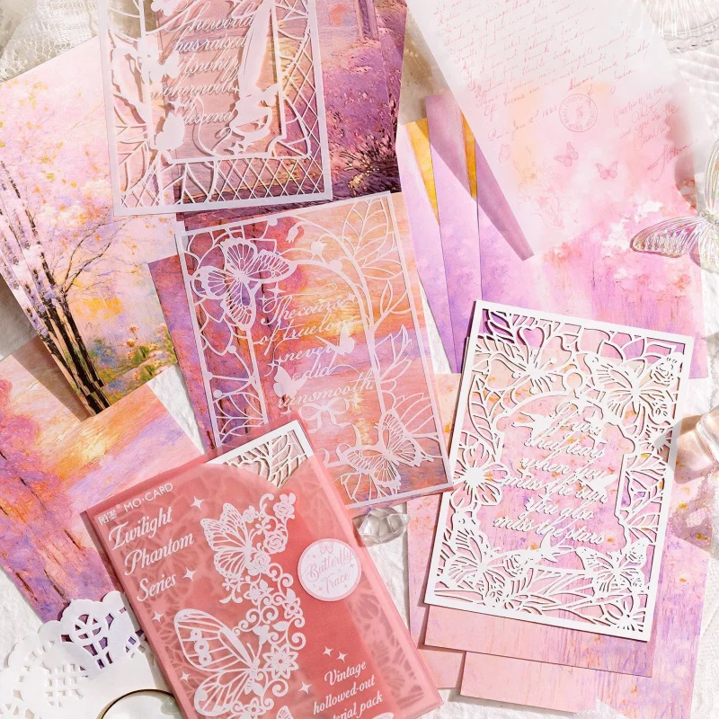 19-teiliges Vintage-Dekorpapier-Set, Gemischte Blumen- und Landschaftsmotive, DIY Handgemachtes Album Scrapbooking Dekorationspapier-Zubehör Image