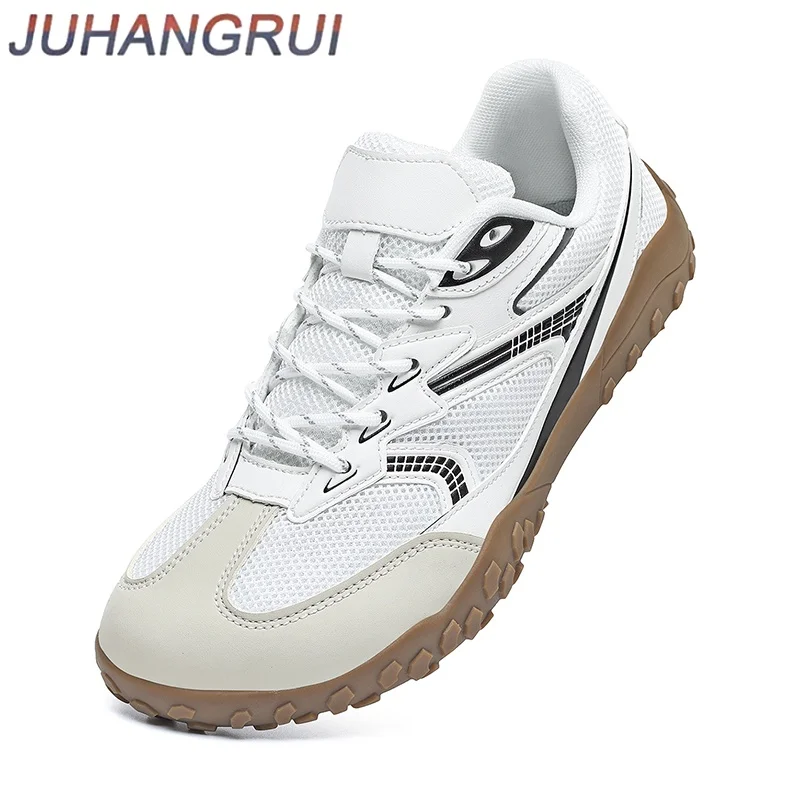 Neue Herrenschuhe mit breiter Zehenbox, lässige Schuhe mit weicher Sohle, Walking-Sneaker, atmungsaktives Mesh, bequeme Barfußschuhe, große Größe 48