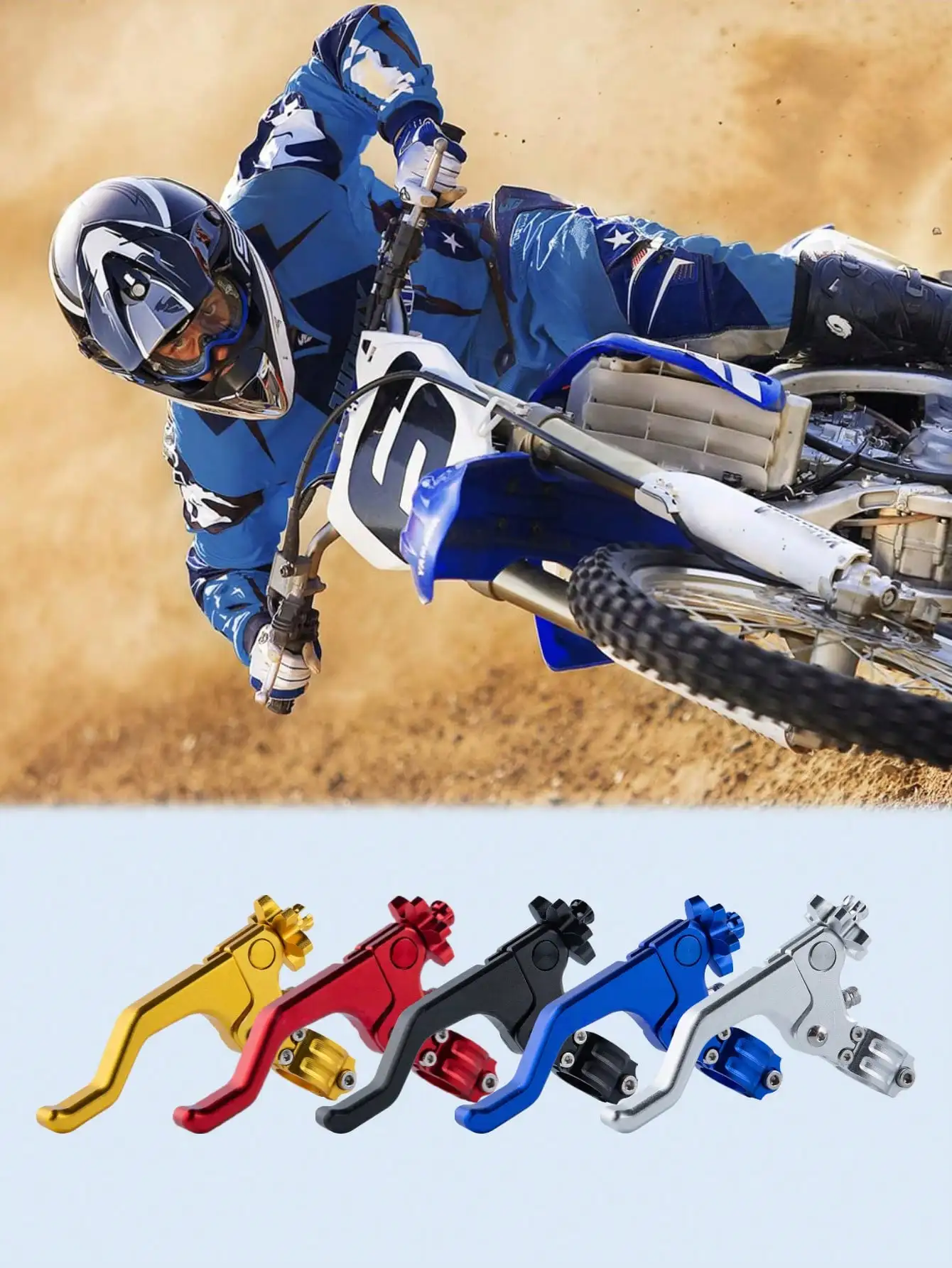 1-teiliger universeller Motorrad-Kupplungshebel – Ein-Finger-/Zwe-Finger-Bedienung, kompatibel mit Gelände-, Straßen- und Sportfahrrädern Image