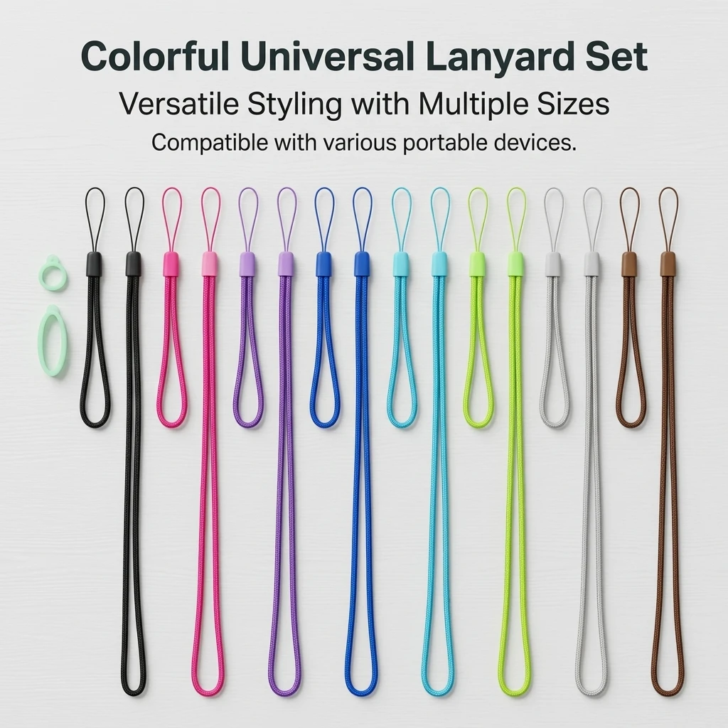 Universelles Silikon-Lanyard-Set für Vape-Geräte, Nylon-Halsband mit Großen & Kleinen Silikon-Schlaufen, Anti-Verlust Halsband Image
