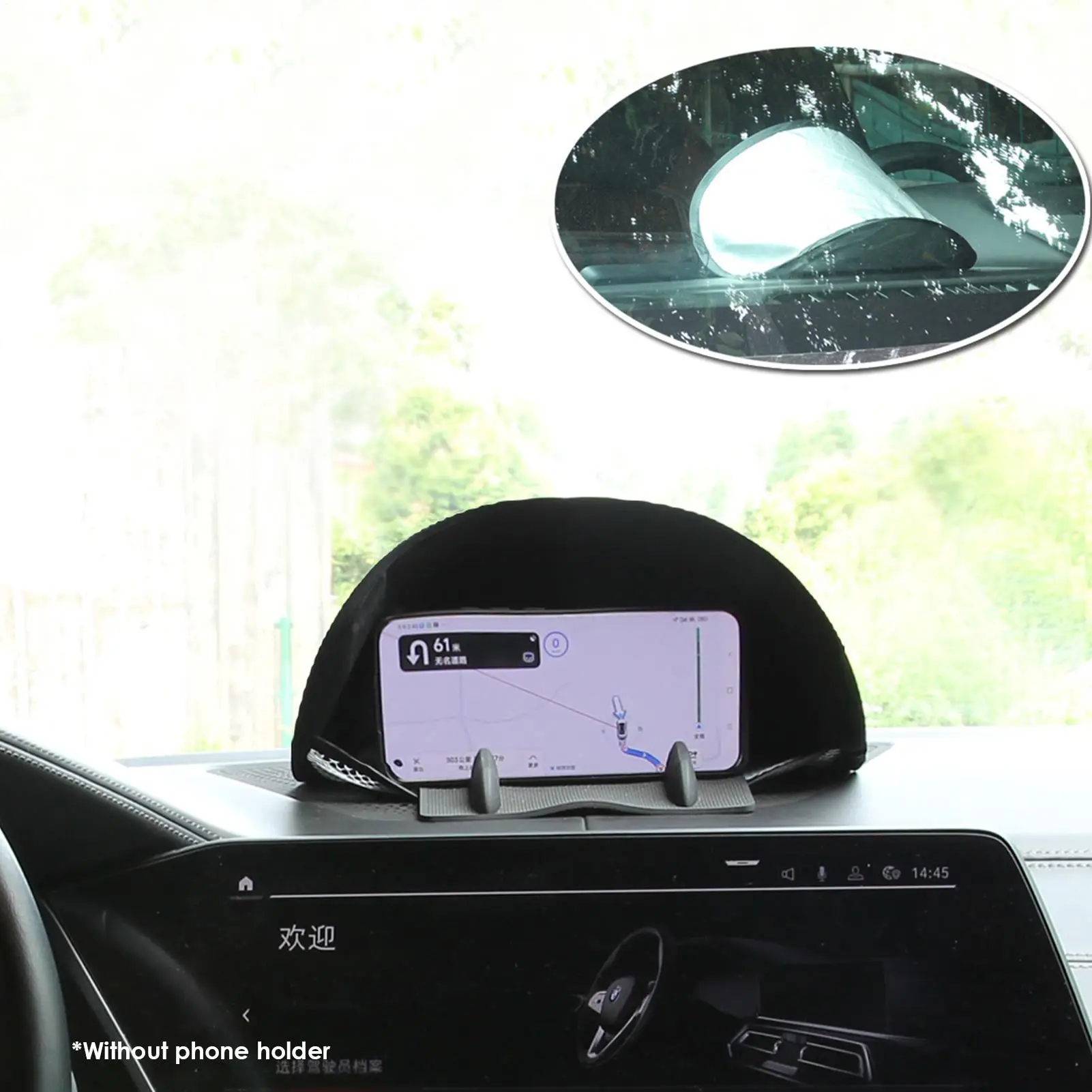 Auto-Navigations-Telefon-Sonnenblende Blendschutz Auto-Navigationsbildschirm-Schutzfolie Faltbare Armaturenbrett-Telefon-Sonnenschutzabdeckung Image