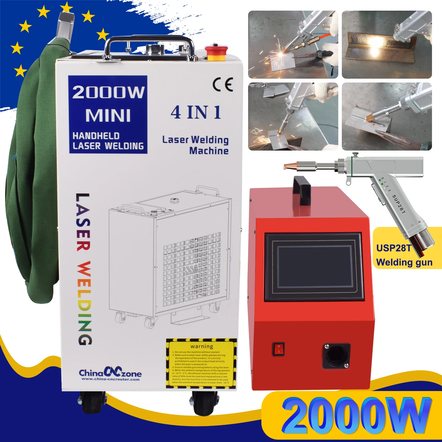 BWT 2000W 4-in-1 Laser-Schweiß-, Reinigungs-, Schneid- und Lötmaschine Laser-Schweißgerät für Metall 1500W Faserlaser-Schweißmaschine Image