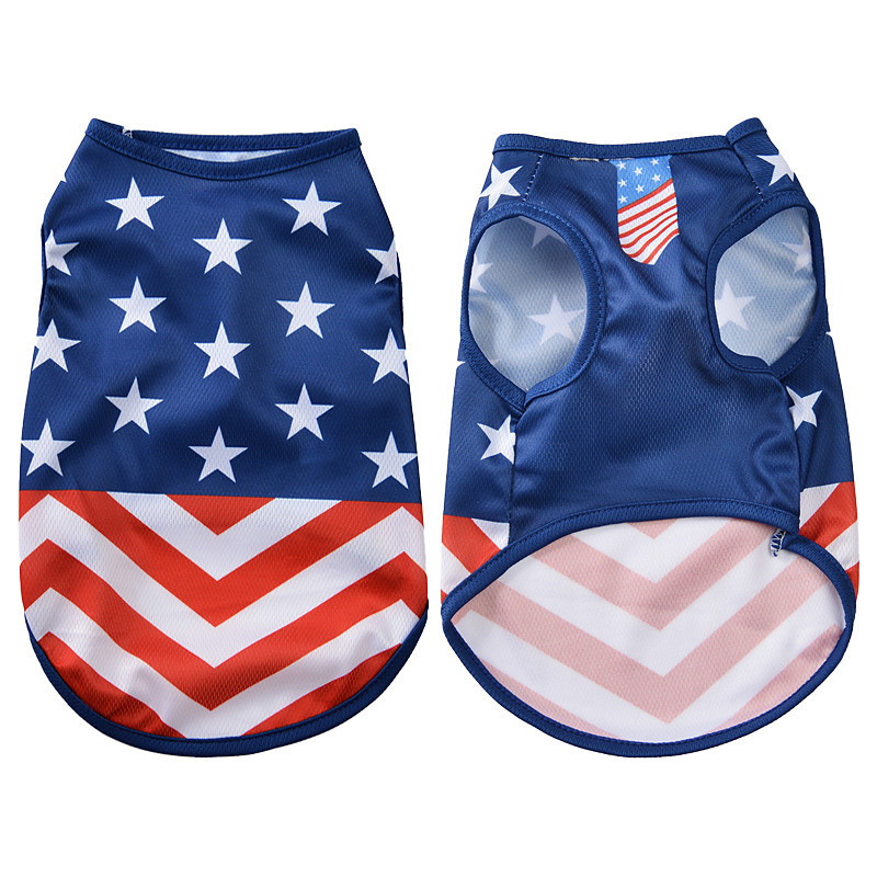 American Flag Inspired Dog Vest Perfect Dog Shirt, Ideal Tank Top for Everyday Wear, Independence Day Celebrations Quality Materials for a Cute and Stylish Look